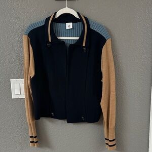 CAbi Black and Blue Knit Cardigan